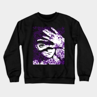 Punk Fashion Style Dark Purple Glowing Girl Crewneck Sweatshirt